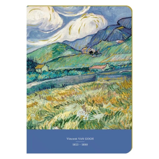 Caderno A5 pautado 96 folhas texturado Aquarupella Vincent Van Gogh, Campagne autour de Saint-Rémy