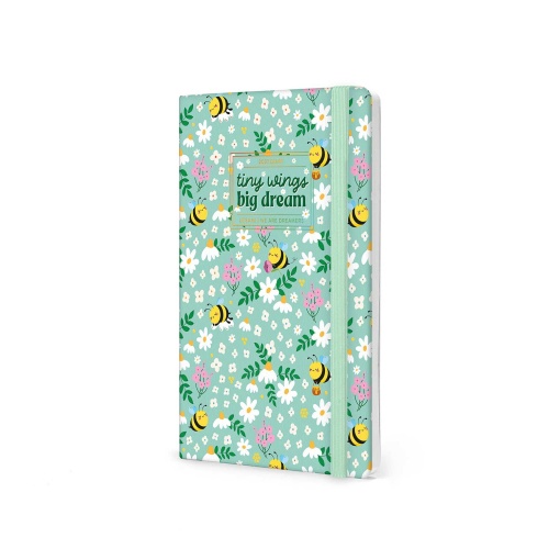 Agenda semanal 120x180mm 2027 Legami Bee "Tiny Wings Big Dream" com elástico
