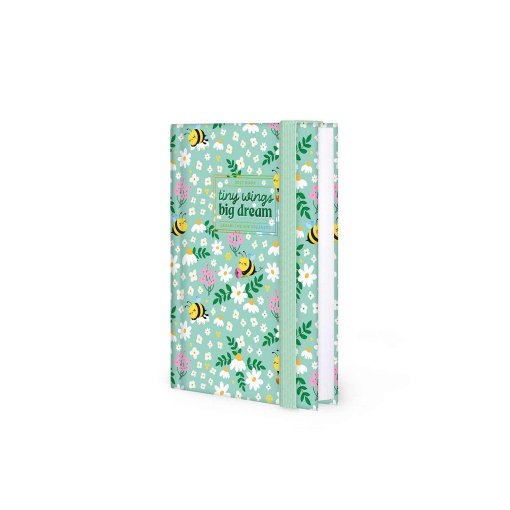 Agenda diária A6 2027 Legami Bee "Tiny Wings Big Dream" com elástico