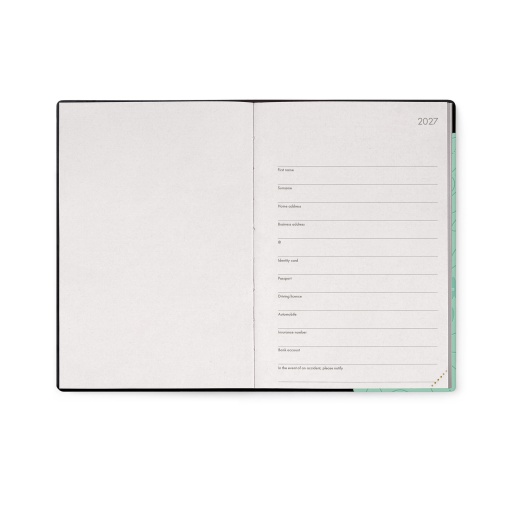Agenda diária 120x180mm 2027 Legami Botanic Garden "Find the Beauty in Every Day" com elástico