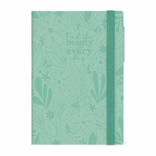 Agenda semanal 120x180mm 2027 Legami Botanic Garden "Find the Beauty in Every Day" com elástico