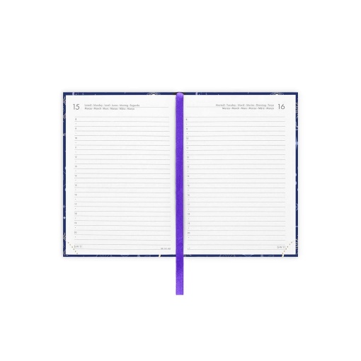 Agenda diária A6 2027 Legami Celestial "Make a Wish Make It Happen" com elástico