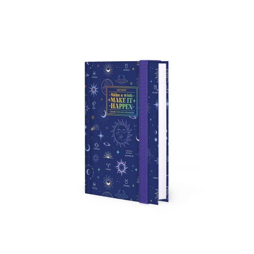 Agenda diária A6 2027 Legami Celestial "Make a Wish Make It Happen" com elástico