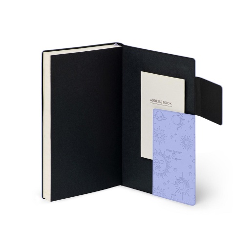 Agenda diária 120x180mm 2027 Legami Cosmic Lilac "Cosmic Dreamer" com elástico
