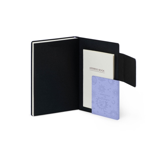Agenda semanal A6 2027 Legami Cosmic Lilac "Cosmic Dreamer" com elástico