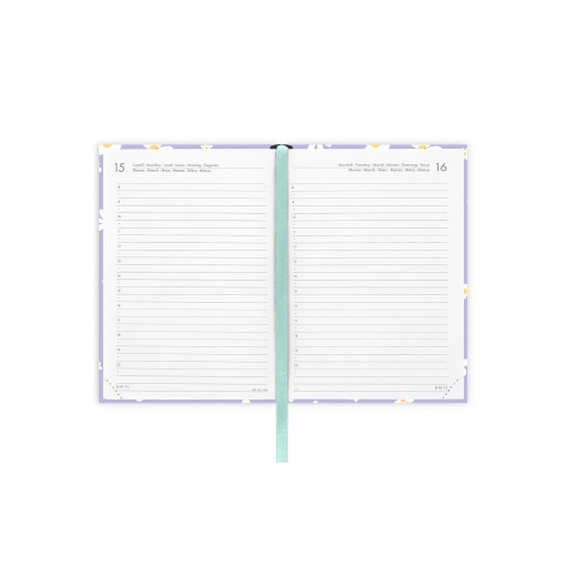 Agenda diária A6 2027 espiral Legami Daisy "Oh Happy Daisy" com elástico
