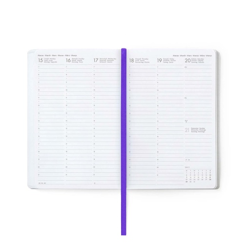 Agenda semanal 120x180mm 2027 Legami Flowers "La Vie Est Belle" com elástico