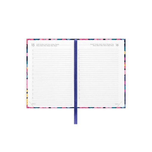 Agenda diária A6 2027 Legami Flowers "La Vie Est Belle" com elástico