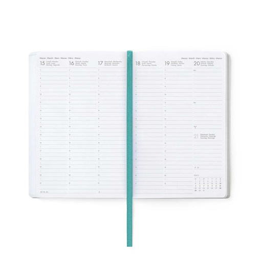 Agenda semanal 120x180mm 2027 Legami Kitty Bubble Tea "Collect Bubbles Not Worries" com elástico