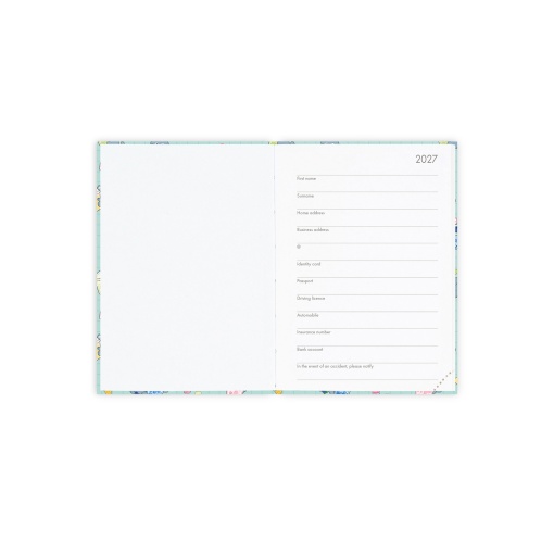 Agenda diária A6 2027 Legami Kitty Bubble Tea "Collect Bubbles Not Worries" com elástico
