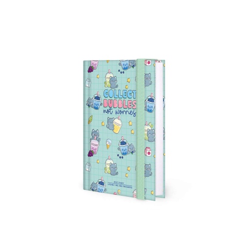 Agenda diária A6 2027 Legami Kitty Bubble Tea "Collect Bubbles Not Worries" com elástico