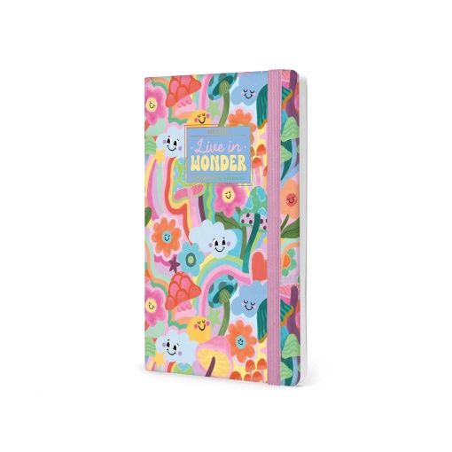Agenda semanal 120x180mm 2027 Legami Kitty Mushrooms "Live in Wonder" com elástico