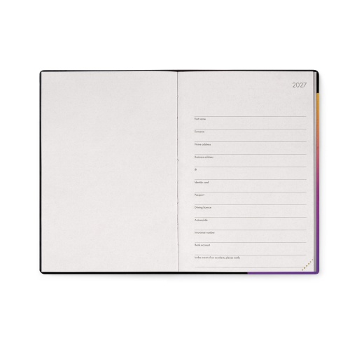 Agenda diária 120x180mm 2027 Legami Sunset Vibes com elástico