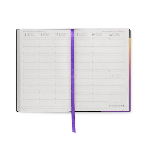 Agenda semanal 120x180mm 2027 Legami Sunset Vibes com elástico