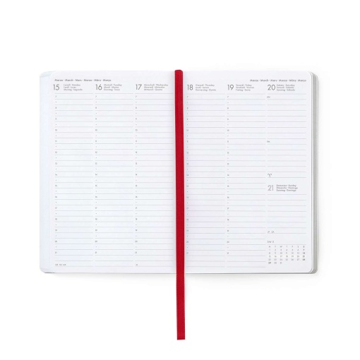 Agenda semanal 120x180mm 2027 Legami Teddy Bear Cherry White "Can't Bear This Cuteness" com elástico
