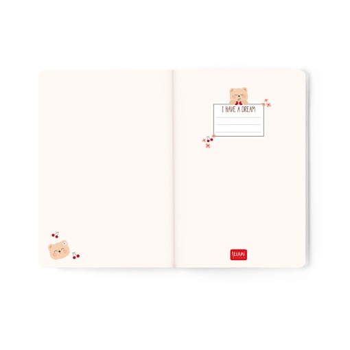 Agenda semanal 120x180mm 2027 Legami Teddy Bear Cherry White "Can't Bear This Cuteness" com elástico