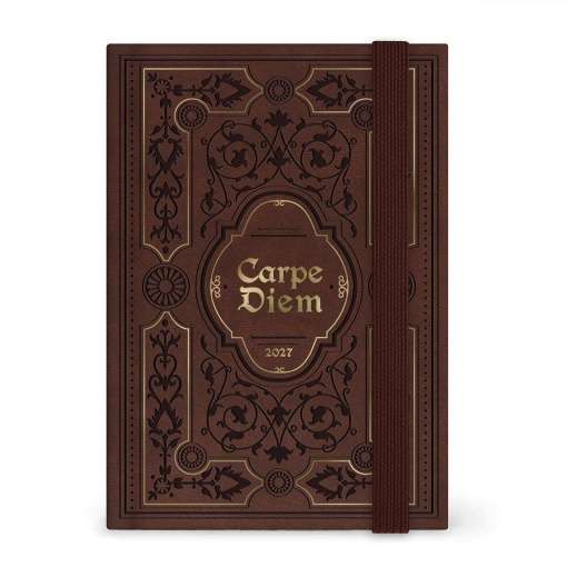 Agenda diária A6 2027 Legami Vintage Book "Carpe Diem" com elástico