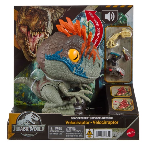 Jurassic World devorador feroz Velociraptor 18cm Mattel JKG86