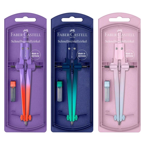 Compasso Faber-Castell Follow Your Flow com 3 peças sortido