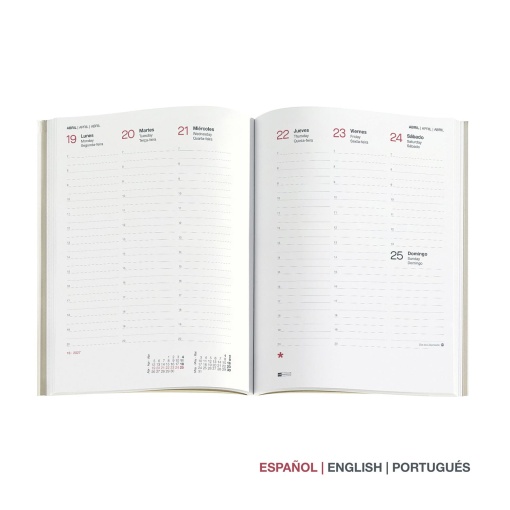 A5 2027 Weekly Planner, Miquelrius Plus Luxor, Red