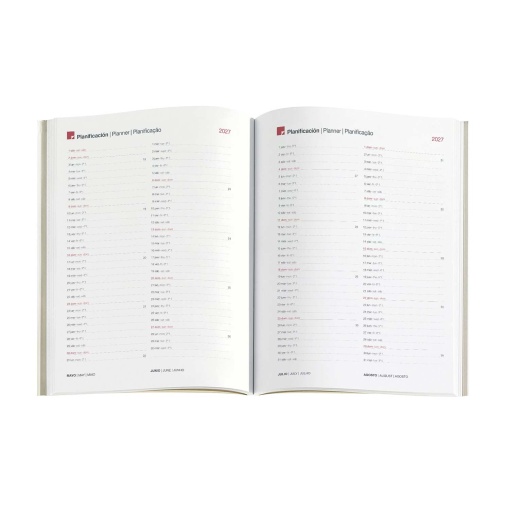 A5 2027 Weekly Planner, Miquelrius Plus Luxor, Red