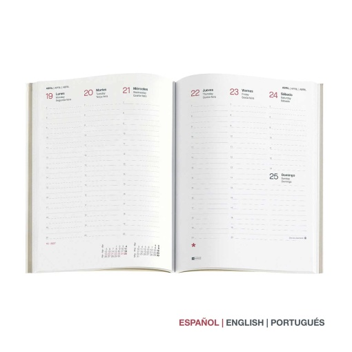Weekly agenda A5 2027 Miquelrius Plus Luxor blue