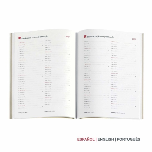 Agenda diaria A5 2027 de Miquelrius Plus, ahora en negro.