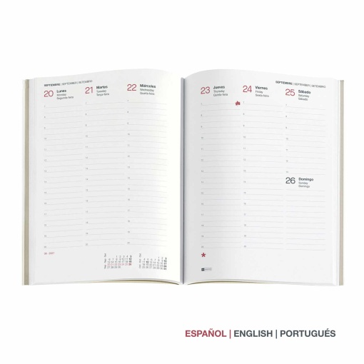 Agenda semanal A5 2027 Miquelrius Plus ahora en negro.
