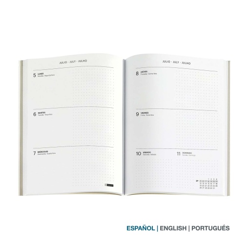 Weekly agenda 140x190mm 2027 Miquelrius Back to Basics blue
