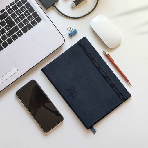 Weekly agenda 140x190mm 2027 Miquelrius Back to Basics blue