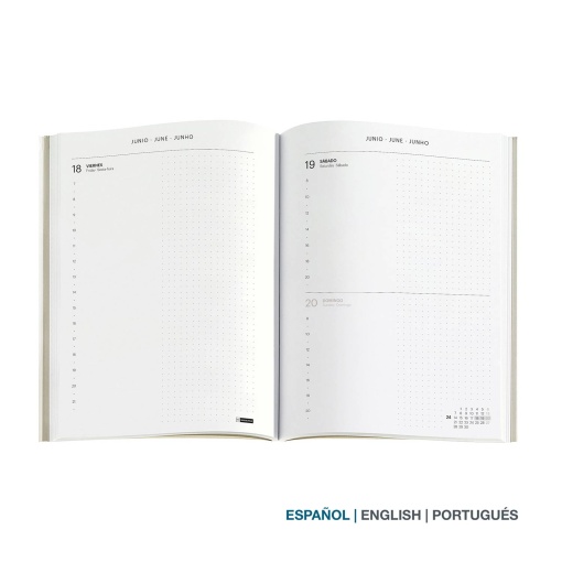 Agenda diaria A5 2027 Miquelrius Plus Back to Basics Roja