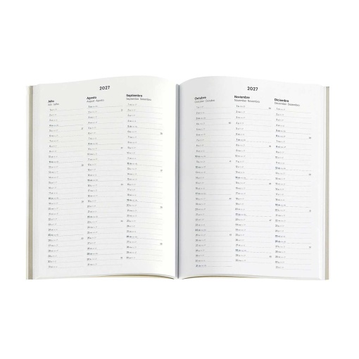 Agenda diaria A5 2027 Miquelrius Plus Back to Basics Roja