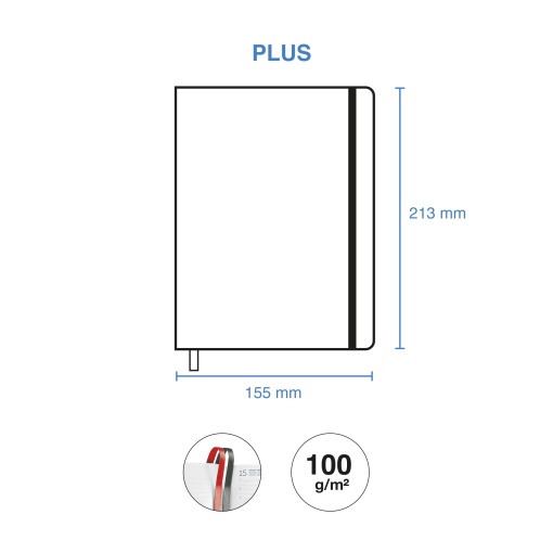 Agenda diaria A5 2027 Miquelrius Plus Back to Basics Roja