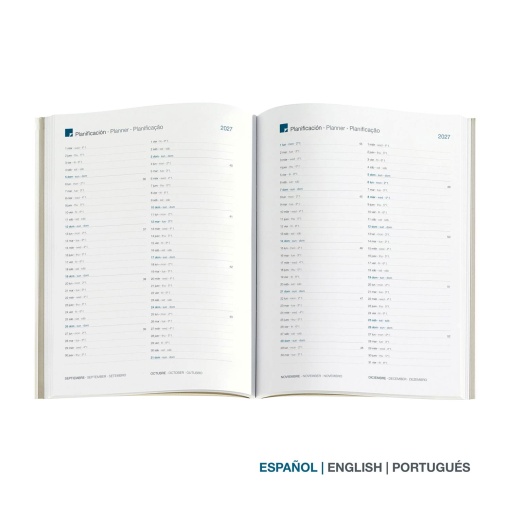A5 2027 Daily Planner by Miquelrius Plus, Graphic Squares