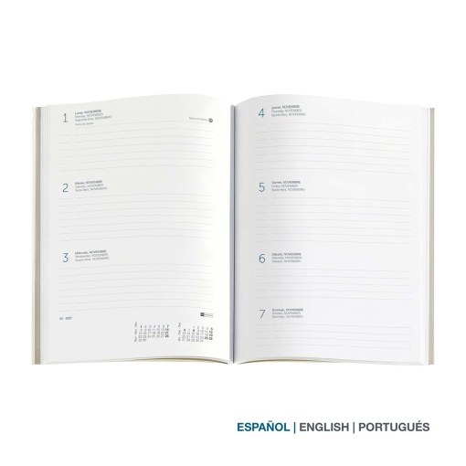 Agenda semanal A5 2027 Miquelrius Plus Gráfica Blue Sea