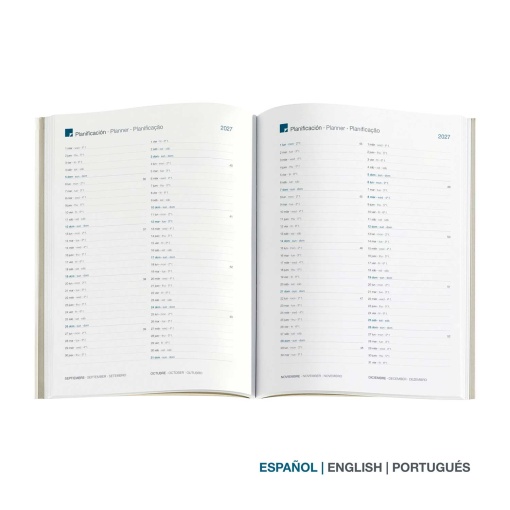 A5 2027 Daily Planner by Miquelrius Plus, Blue Sea Graphics