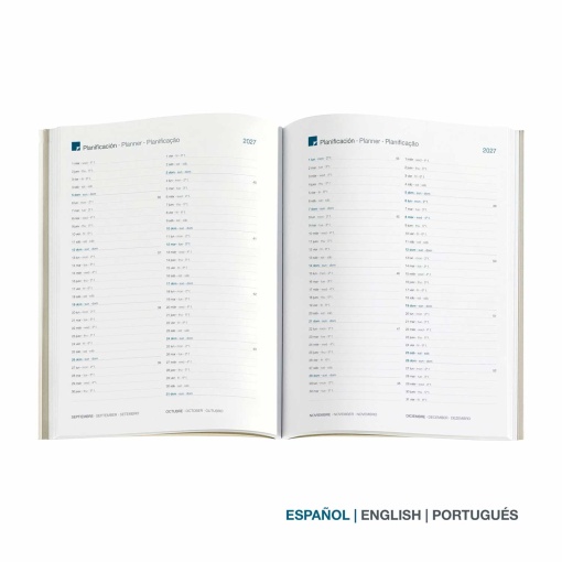 A5 2027 Daily Planner by Miquelrius Plus, Natura Green Line