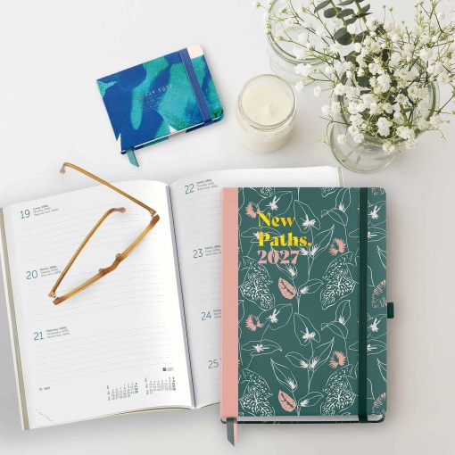 A5 2027 Daily Planner by Miquelrius Plus, Natura Green Line