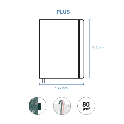 A5 2027 Daily Planner by Miquelrius Plus, Natura Green Line