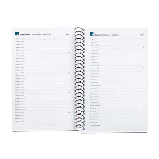 Weekly agenda 117x182mm 2027 spiral Miquelrius Activa Natura Golden Leaf