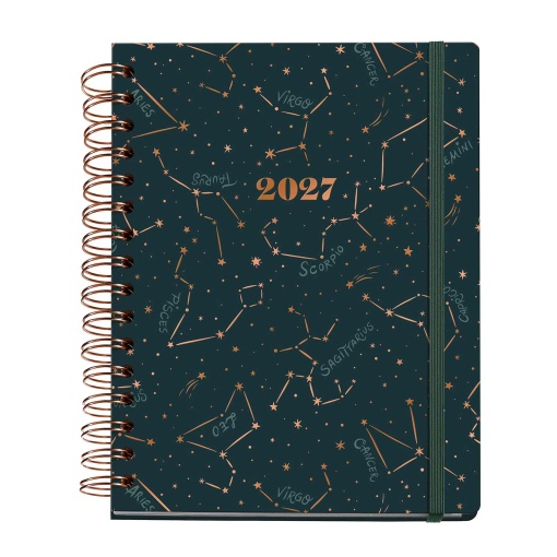 Weekly agenda A5 2027 spiral Miquelrius Plus Trends Astral Constellations