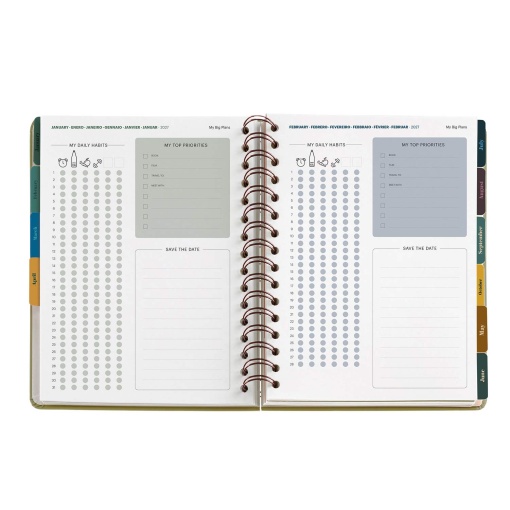 Weekly agenda A5 2027 spiral Miquelrius Plus Trends Astral Constellations