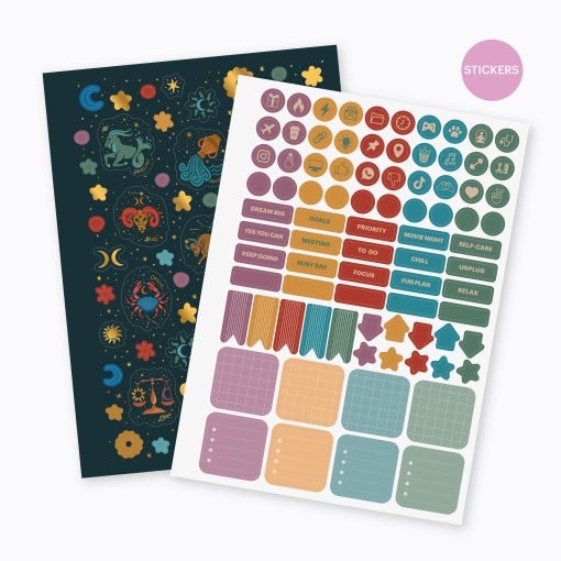 Daily planner A5 2027 spiral bound Miquelrius Plus Trends Astral Constellations