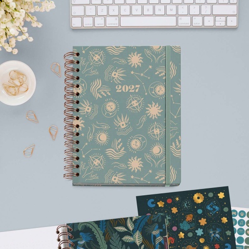 Weekly agenda A5 2027 spiral Miquelrius Plus Trends Astral Good Fortune