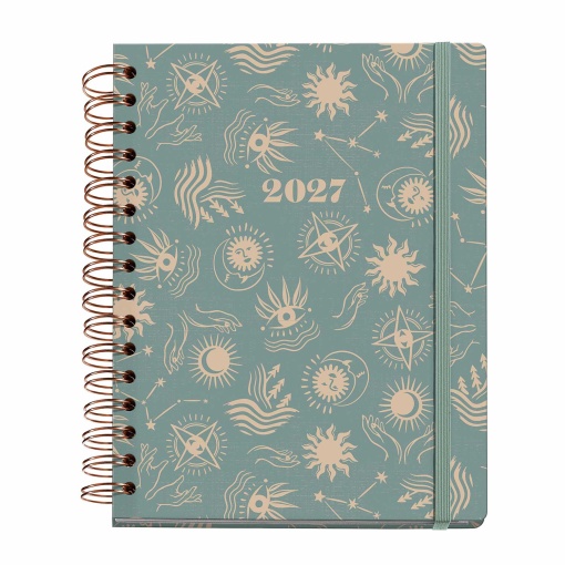 A5 2027 Spiral Daily Planner, Miquelrius Plus Trends Astral Good Fortune