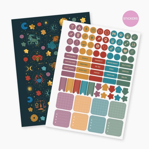 A5 2027 Spiral Daily Planner, Miquelrius Plus Trends Astral Good Fortune