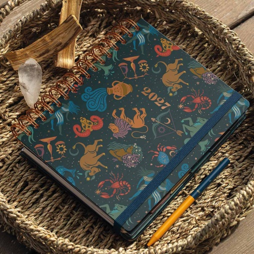 Weekly agenda A5 2027 spiral Miquelrius Plus Trends Astral Zodiac