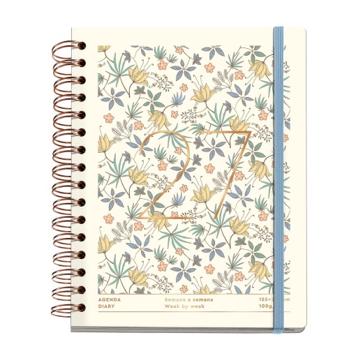 A5 2027 Spiral Weekly Planner, Miquelrius Plus Trends Liberty Cream