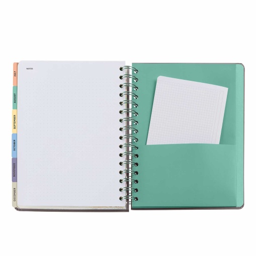 A5 2027 Spiral Weekly Planner, Miquelrius Plus Trends Liberty Brown