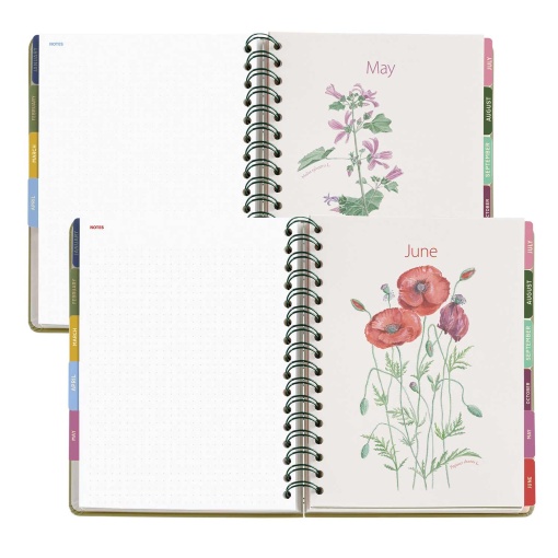 Weekly agenda A5 2027 spiral Miquelrius Plus Trends Entredos Rosae